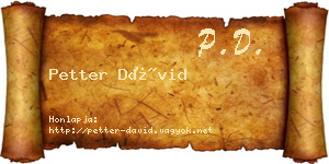 Petter Dávid névjegykártya